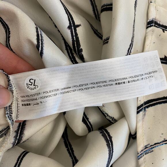 Mango NWOT Striped Wrap Blouse Womens Size 6 White Business‎ Preppy - Picture 7 of 10